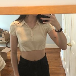 Cropped polo top